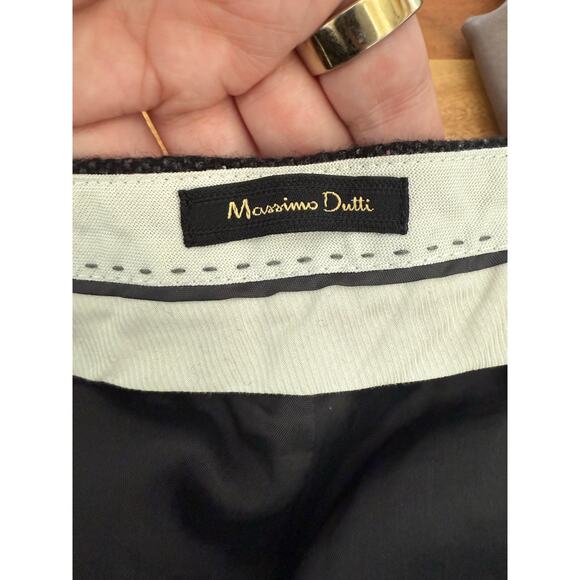 Massimo Dutti High Waisted Tweed Wool Trousers Size US 8 - Picture 3 of 8